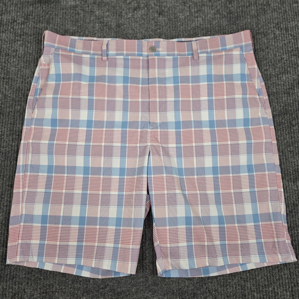PGA TOUR Mens Red White Blue Plaid Golf Shorts Size 42 Performance Stretch ZZ312